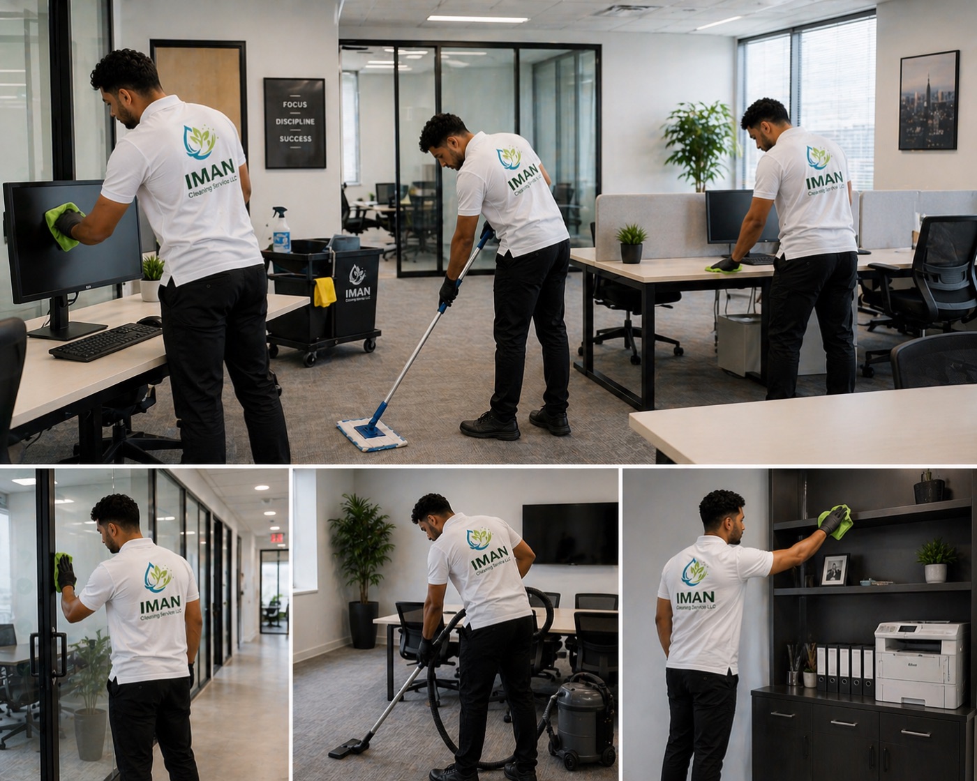 Iman Cleaning Service LLC commercial cleaning in a modern office